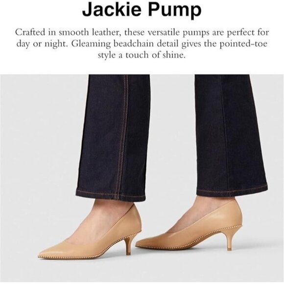 Coach Pump Shoes Women's Size 6.5 Beechwood Jackie Leather 2 1/4" kitten Heels - Picture 2 of 8